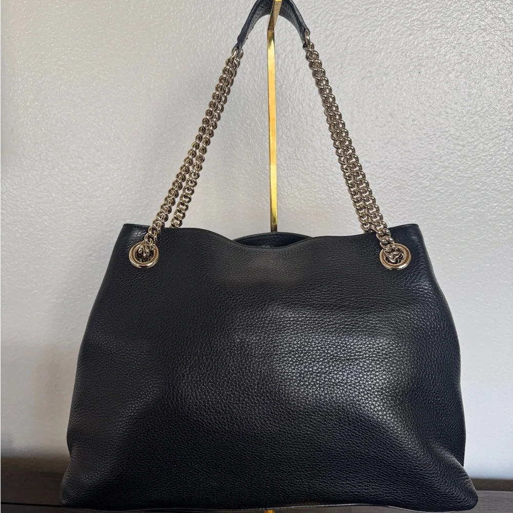 GUCCI Black Leather Soho Chain Tote - Picture 7 of 13